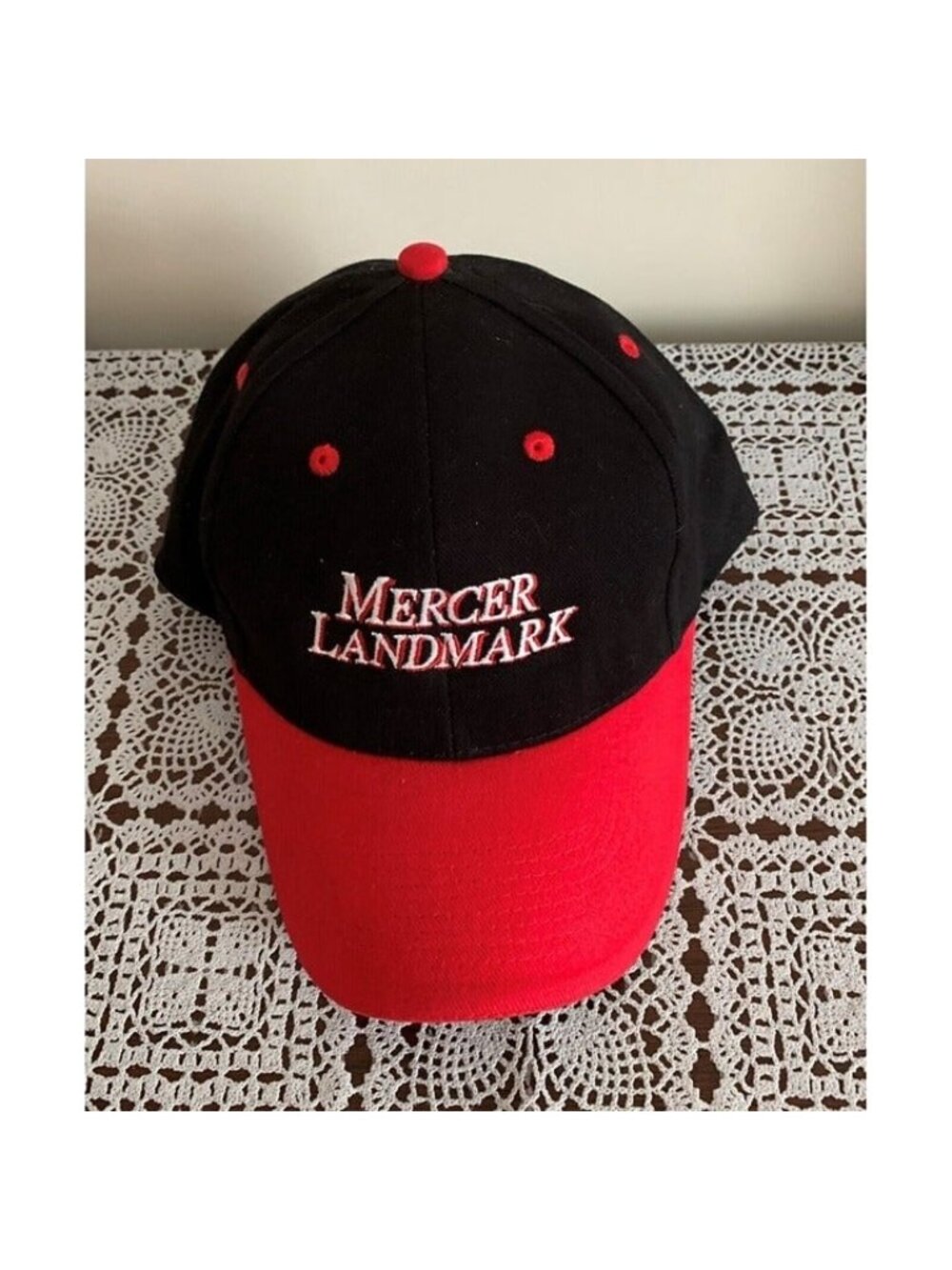 Brand New Mercer Landmark Baseball Cap Strapback Trucker Hat Black Red Otto Hats